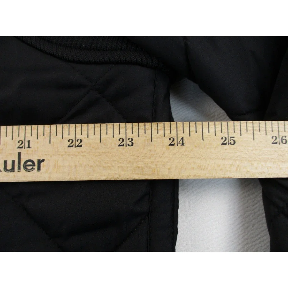 Banana Republic Quilted Jacket Mens Large Black Water Resistant Corduroy Collar